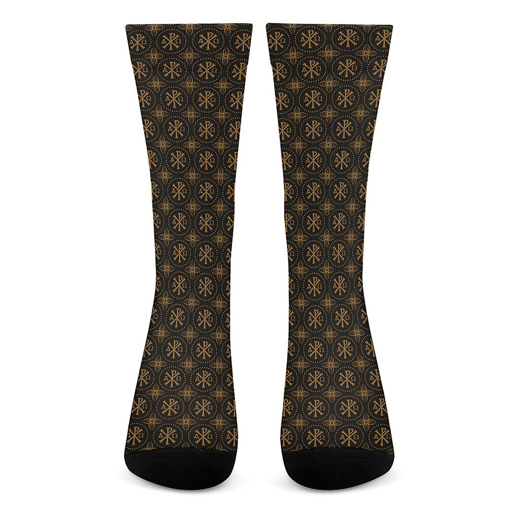 Classic Orthodox Pattern Print Crew Socks