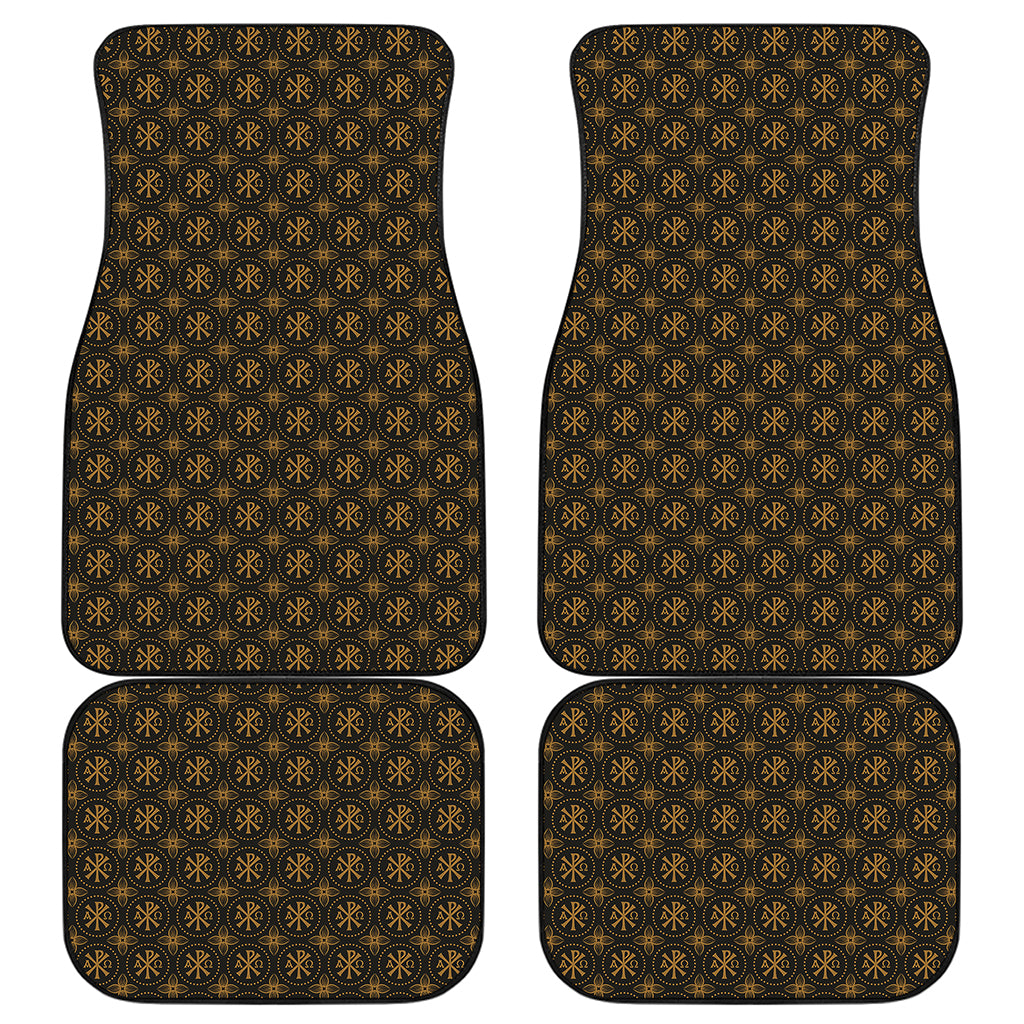 Classic Orthodox Pattern Print Front and Back Car Floor Mats