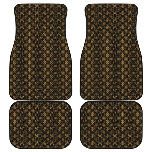 Classic Orthodox Pattern Print Front and Back Car Floor Mats