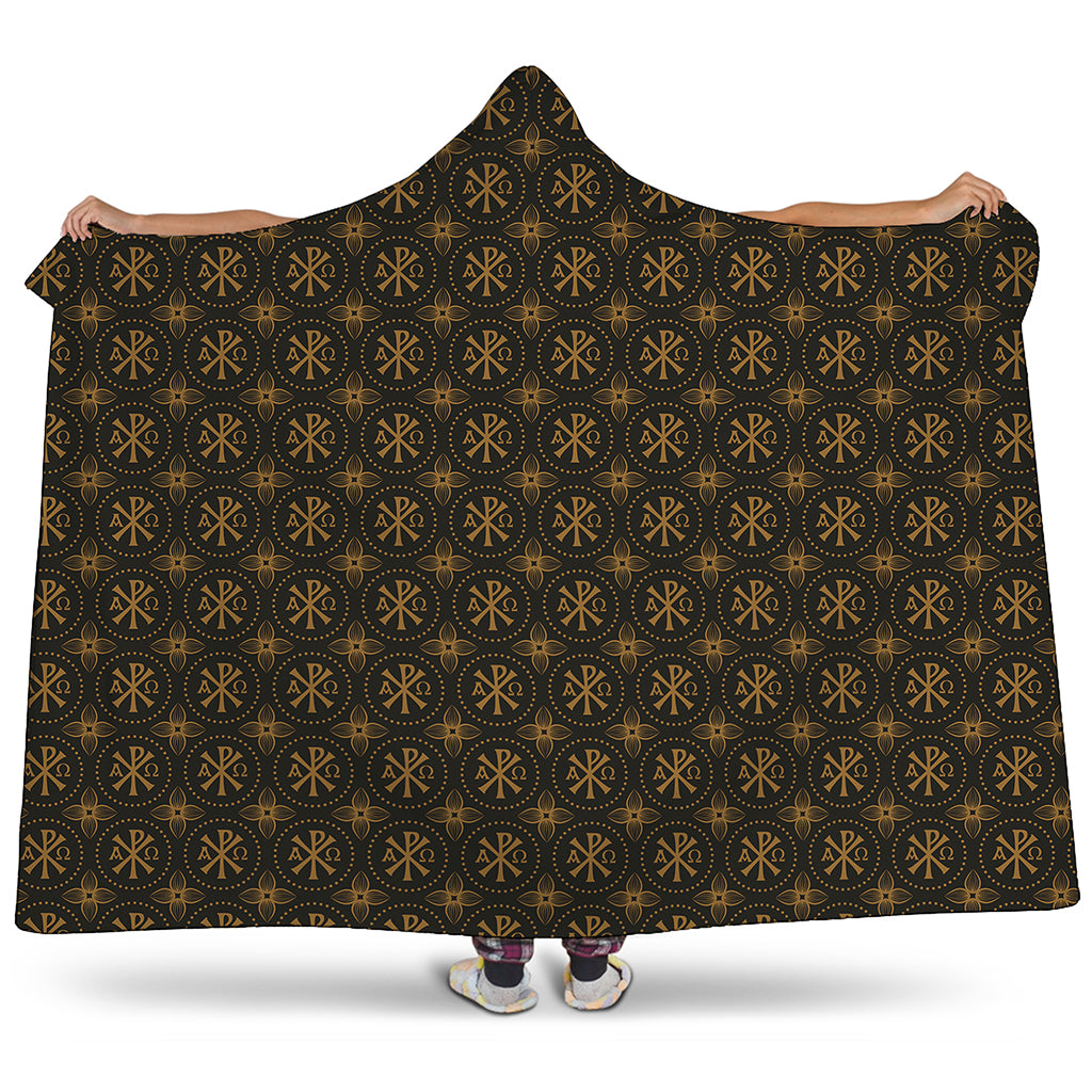 Classic Orthodox Pattern Print Hooded Blanket