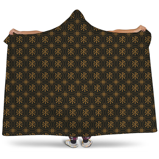 Classic Orthodox Pattern Print Hooded Blanket