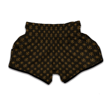 Classic Orthodox Pattern Print Muay Thai Boxing Shorts