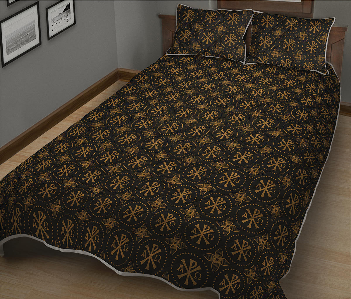 Classic Orthodox Pattern Print Quilt Bed Set