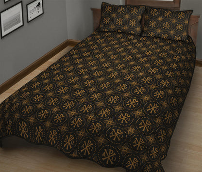 Classic Orthodox Pattern Print Quilt Bed Set