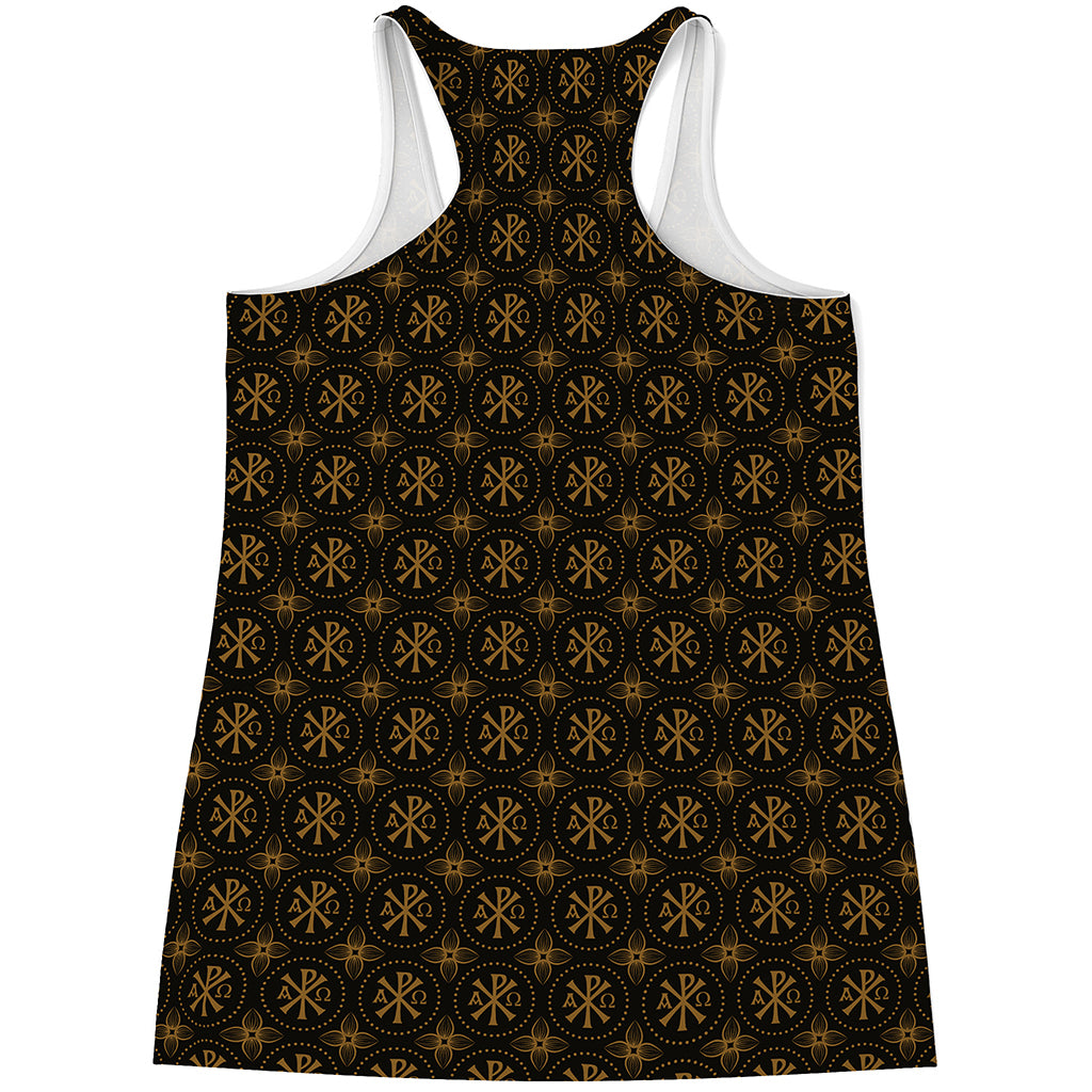 Classic Orthodox Pattern Print Women's Racerback Tank Top