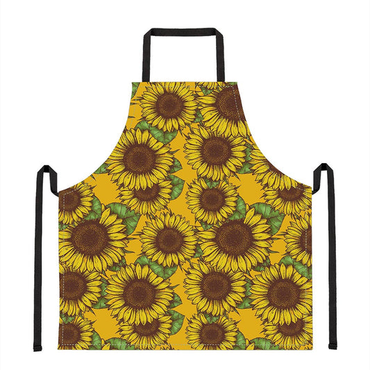 Classic Vintage Sunflower Pattern Print Apron