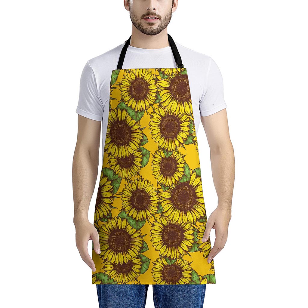 Classic Vintage Sunflower Pattern Print Apron