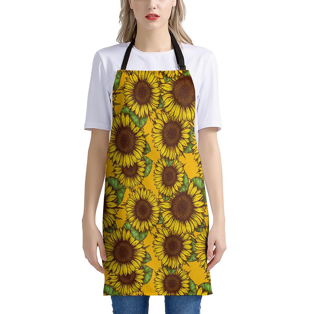 Classic Vintage Sunflower Pattern Print Apron
