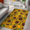 Classic Vintage Sunflower Pattern Print Area Rug GearFrost