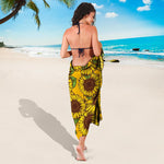 Classic Vintage Sunflower Pattern Print Beach Sarong Wrap