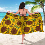 Classic Vintage Sunflower Pattern Print Beach Sarong Wrap
