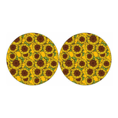 Classic Vintage Sunflower Pattern Print Car Coasters