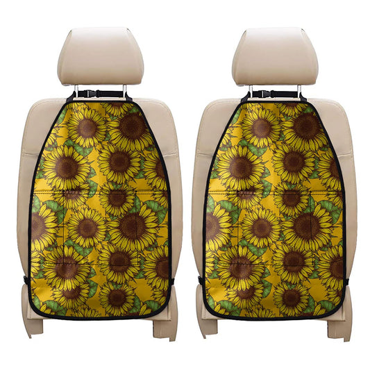 Classic Vintage Sunflower Pattern Print Car Seat Organizers