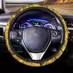 Classic Vintage Sunflower Pattern Print Car Steering Wheel Cover
