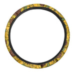Classic Vintage Sunflower Pattern Print Car Steering Wheel Cover