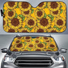 Classic Vintage Sunflower Pattern Print Car Sun Shade GearFrost