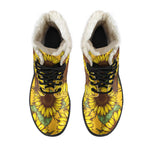 Classic Vintage Sunflower Pattern Print Comfy Boots GearFrost