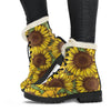 Classic Vintage Sunflower Pattern Print Comfy Boots GearFrost