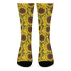 Classic Vintage Sunflower Pattern Print Crew Socks