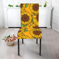 Classic Vintage Sunflower Pattern Print Dining Chair Slipcover