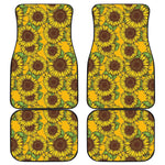 Classic Vintage Sunflower Pattern Print Front and Back Car Floor Mats