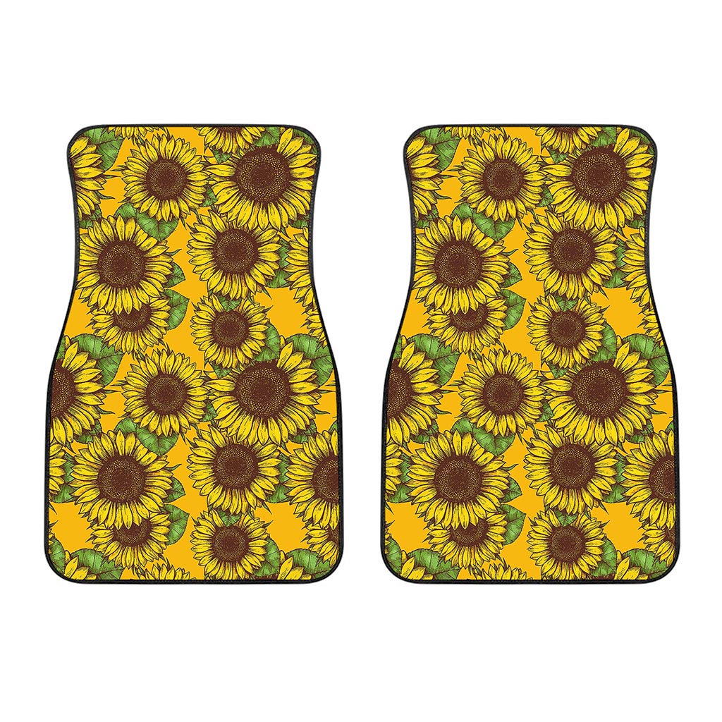 Classic Vintage Sunflower Pattern Print Front Car Floor Mats