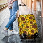 Classic Vintage Sunflower Pattern Print Luggage Cover GearFrost
