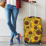 Classic Vintage Sunflower Pattern Print Luggage Cover GearFrost