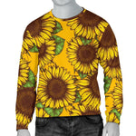 Classic Vintage Sunflower Pattern Print Men's Crewneck Sweatshirt GearFrost