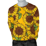 Classic Vintage Sunflower Pattern Print Men's Crewneck Sweatshirt GearFrost
