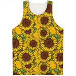 Classic Vintage Sunflower Pattern Print Men's Tank Top