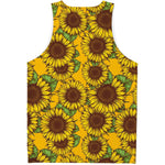 Classic Vintage Sunflower Pattern Print Men's Tank Top