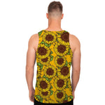 Classic Vintage Sunflower Pattern Print Men's Tank Top