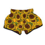 Classic Vintage Sunflower Pattern Print Muay Thai Boxing Shorts