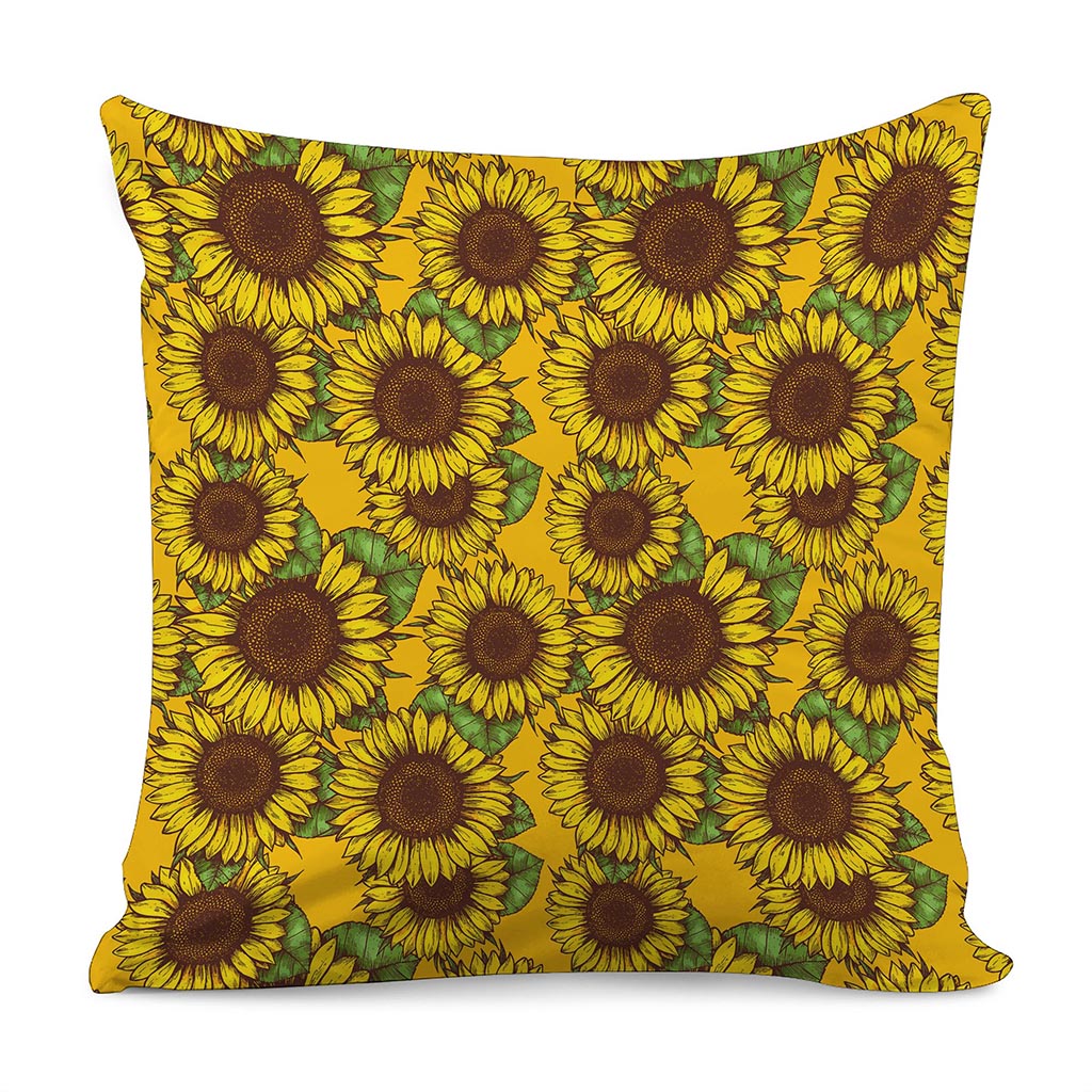 Classic Vintage Sunflower Pattern Print Pillow Cover