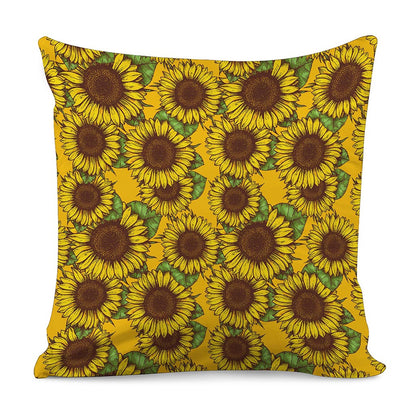 Classic Vintage Sunflower Pattern Print Pillow Cover