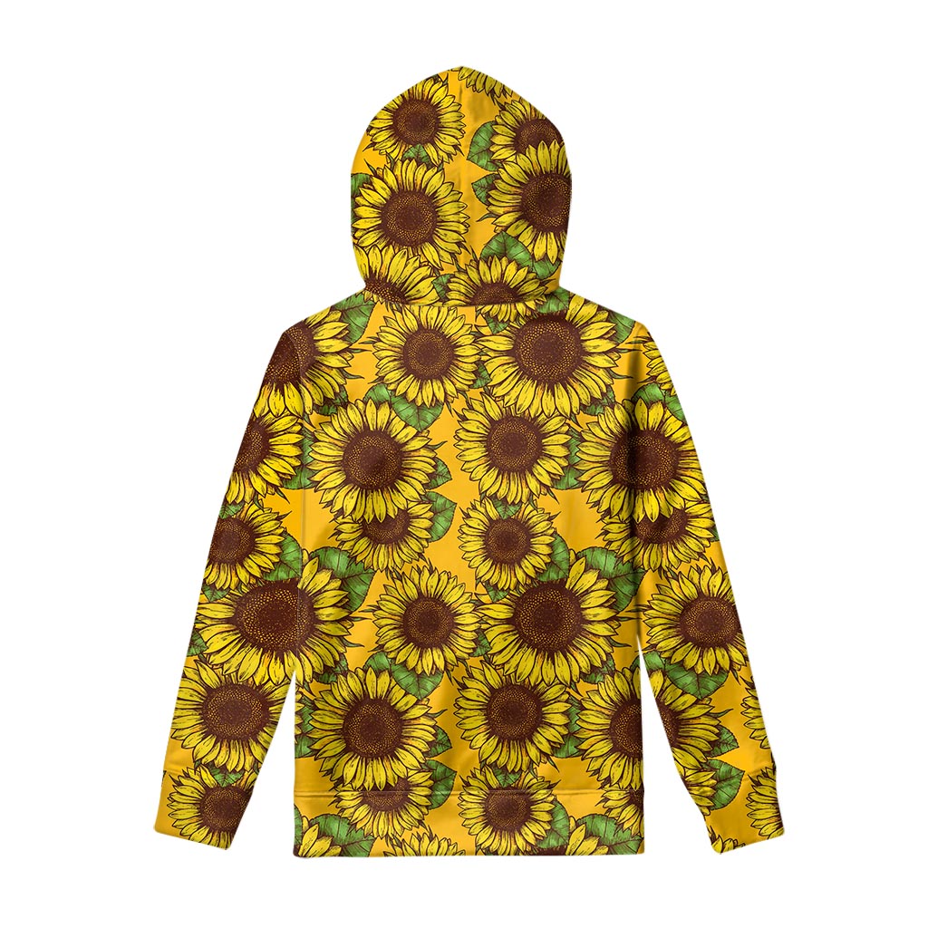 Classic Vintage Sunflower Pattern Print Pullover Hoodie