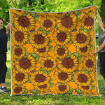 Classic Vintage Sunflower Pattern Print Quilt