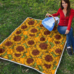 Classic Vintage Sunflower Pattern Print Quilt