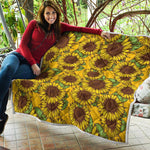 Classic Vintage Sunflower Pattern Print Quilt