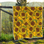 Classic Vintage Sunflower Pattern Print Quilt