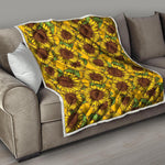Classic Vintage Sunflower Pattern Print Quilt