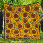 Classic Vintage Sunflower Pattern Print Quilt
