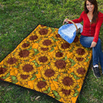 Classic Vintage Sunflower Pattern Print Quilt