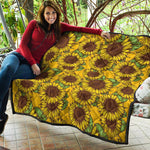 Classic Vintage Sunflower Pattern Print Quilt