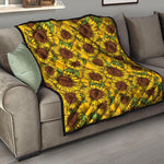 Classic Vintage Sunflower Pattern Print Quilt
