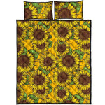 Classic Vintage Sunflower Pattern Print Quilt Bed Set