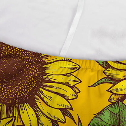 Classic Vintage Sunflower Pattern Print Sofa Cover