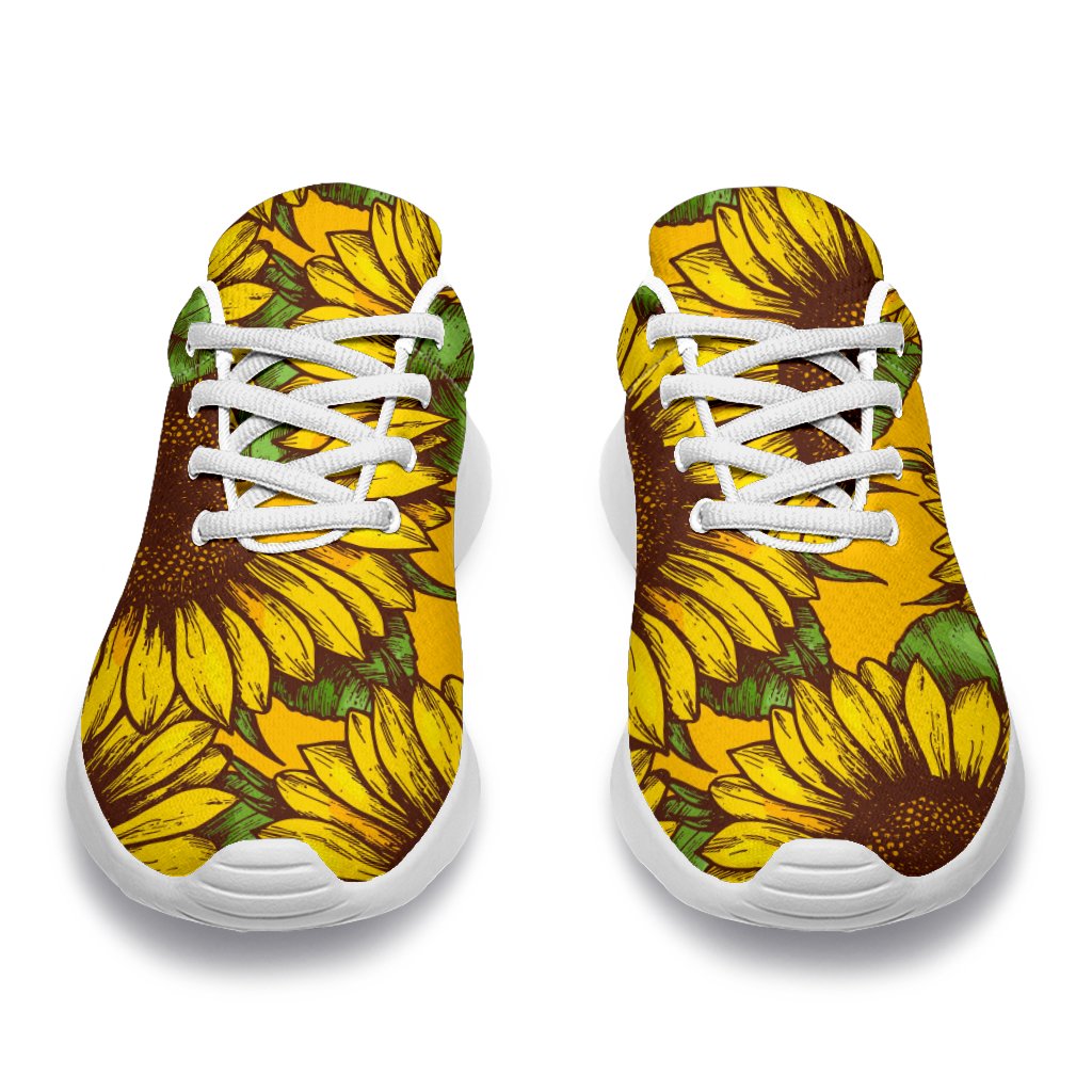 Classic Vintage Sunflower Pattern Print Sport Shoes GearFrost