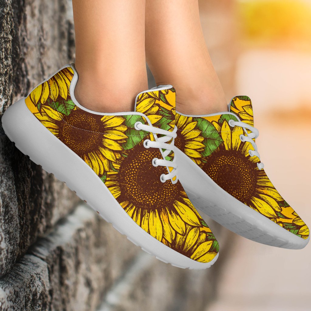 Classic Vintage Sunflower Pattern Print Sport Shoes GearFrost